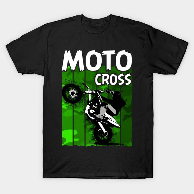 Motocross Camo Design, Motocross Rider, Motocross T-Shirt by Jakavonis